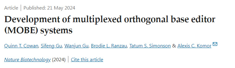 多路正交碱基编辑器（MOBE）系统的开发